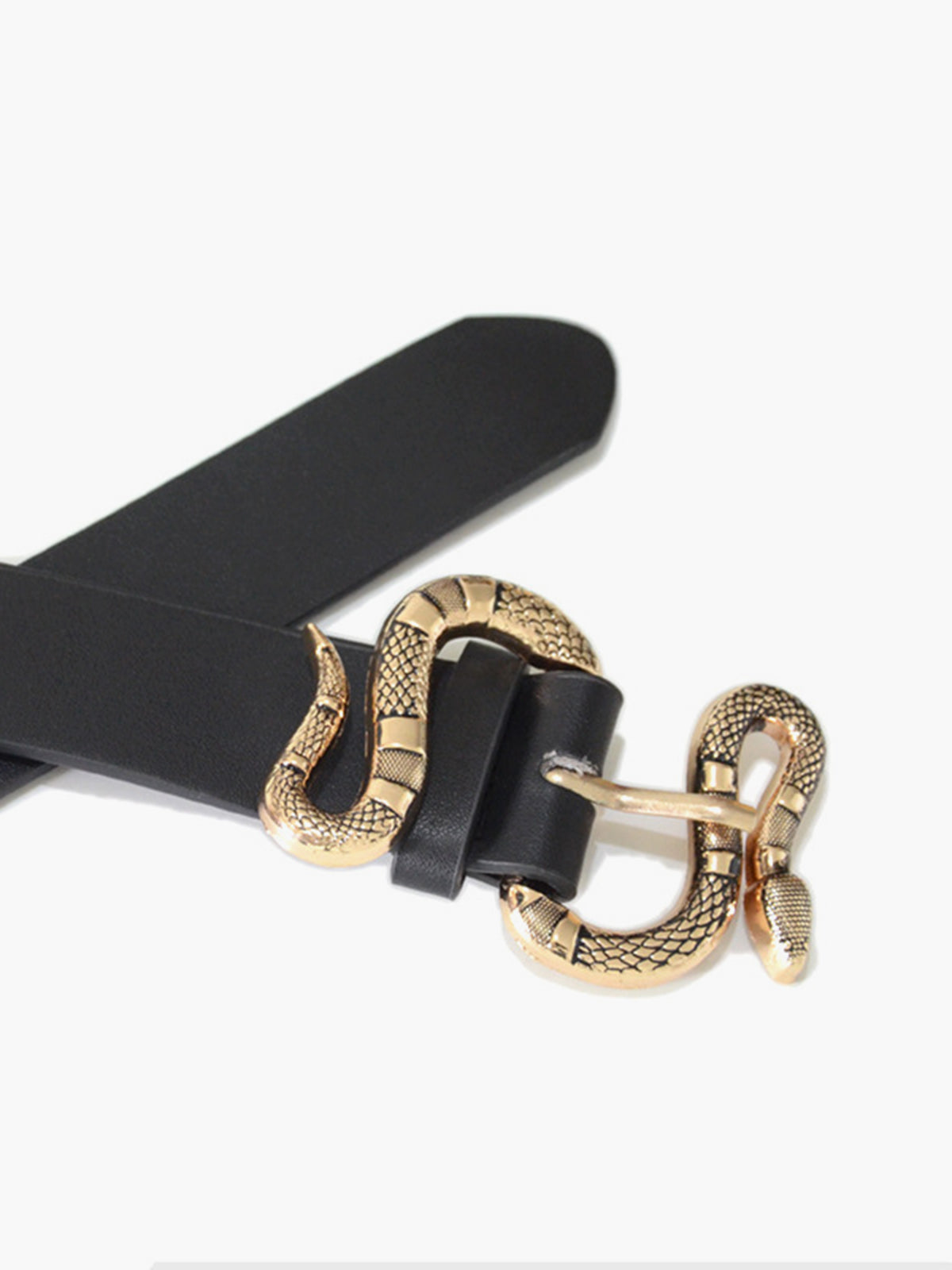 Western Style Leather Snake Belt