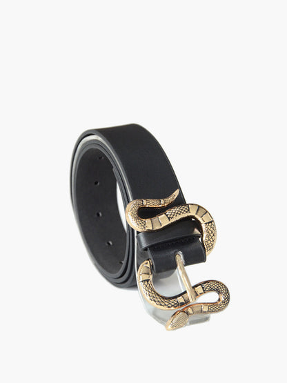 Western Style Leather Snake Belt - Pexav