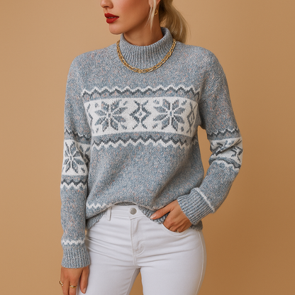 Winter White Crew Neck Sweater for Women - Nocini