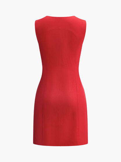 Comfortable V Neck Summer Mini Dress