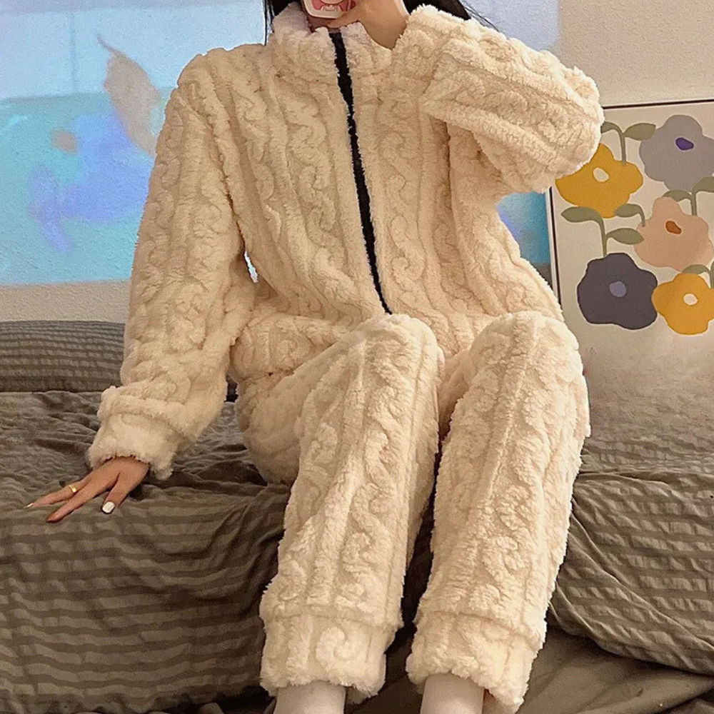 Cozy Fleece Jumpsuit for Ladies - Pexav
