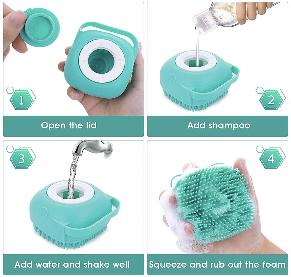 Soft Brush for Bathing & Grooming Pets-Blue-Nora Luxe
