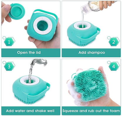 Soft Brush for Bathing & Grooming Pets-Blue-Nora Luxe
