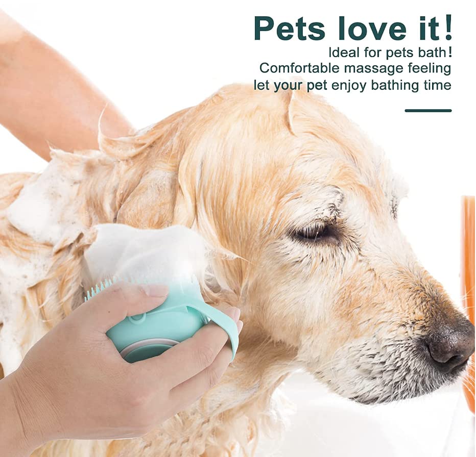 Soft Brush for Bathing & Grooming Pets-Blue-Nora Luxe