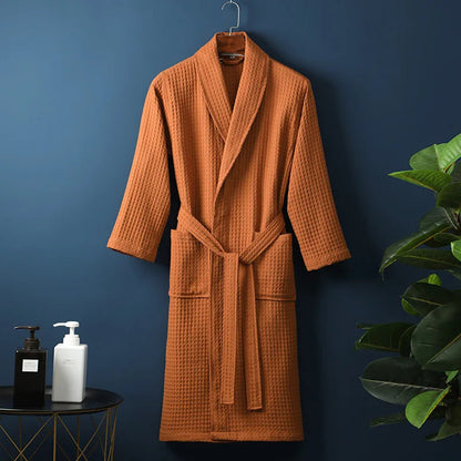Soft Cotton Bathrobe for Comfort & Relaxation - Robin-Orange-M-The Livary