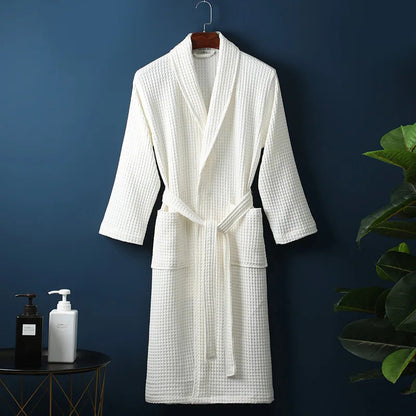 Soft Cotton Bathrobe for Comfort & Relaxation - Robin-White-M-The Livary