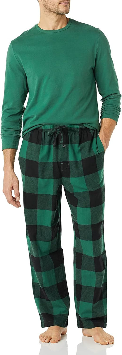 Cozy Plaid Men's Sleepwear Set - Pexav