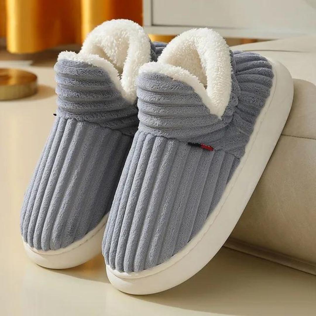 Soft, Warm Slippers - WarmHaven-Gray-5.0-Nora Luxe