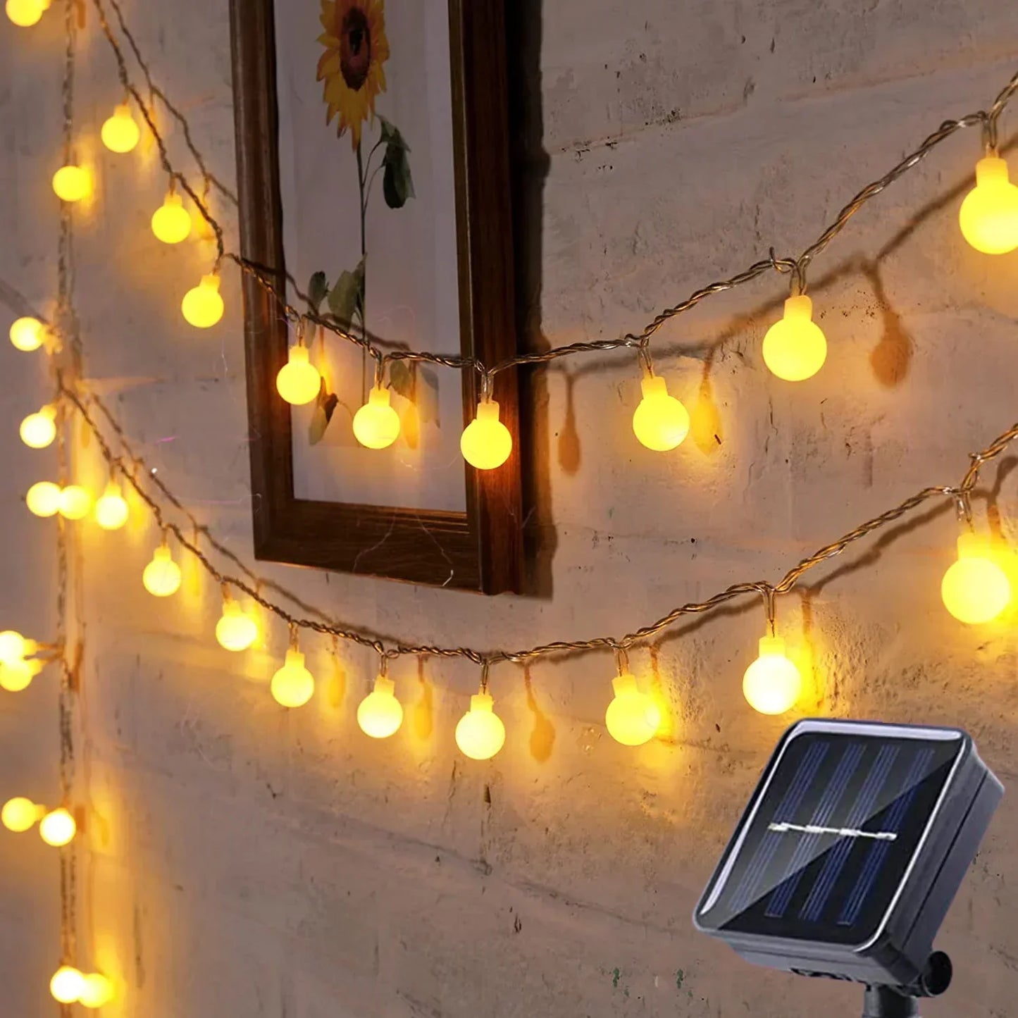 Solar-Powered Festive Lighting - SolarGlow-Warm wit-5M 20LEDS-Nora Luxe