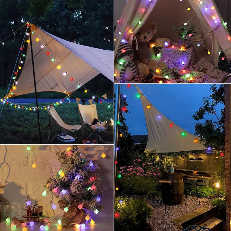 Solar-Powered Festive Lighting - SolarGlow-Warm wit-5M 20LEDS-Nora Luxe