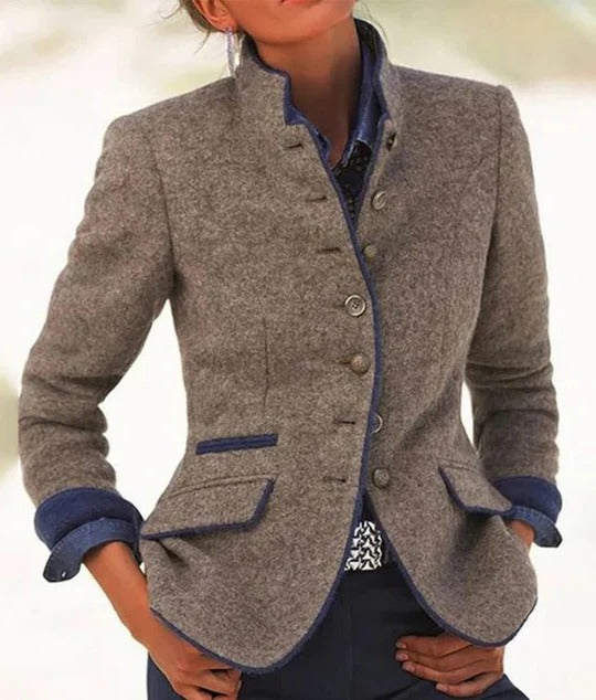 Classic Single Color Ladies Coat - Pexav