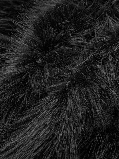 Plush Fake Fur Trim Coat