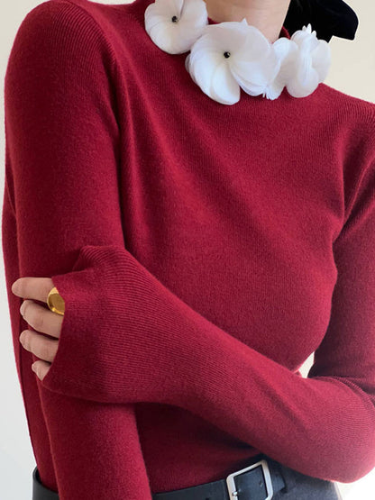 Classic Women's Floral Crew Neck Sweater