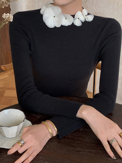 Classic Women's Floral Crew Neck Sweater