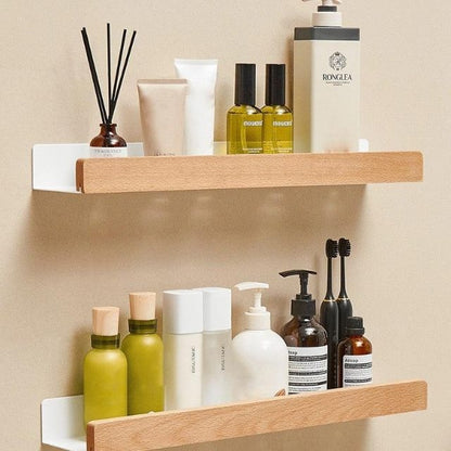 Solid Wood Bathroom Shelf – WoodaFix-Brown-S (20cm)-The Livary