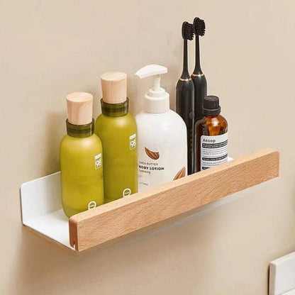 Solid Wood Bathroom Shelf – WoodaFix-Light brown-S (20cm)-The Livary