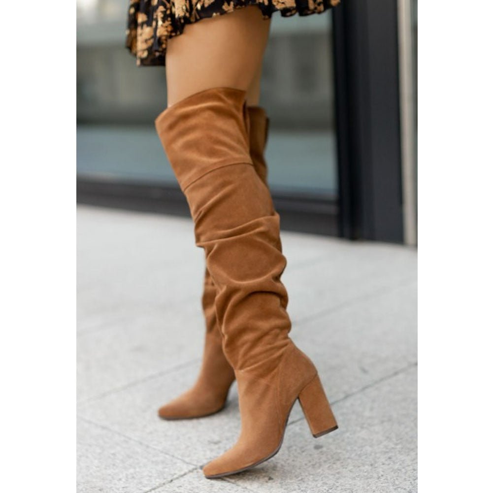 Tall Leather Knee High Boots