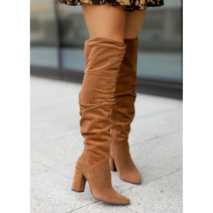 Tall Leather Knee High Boots
