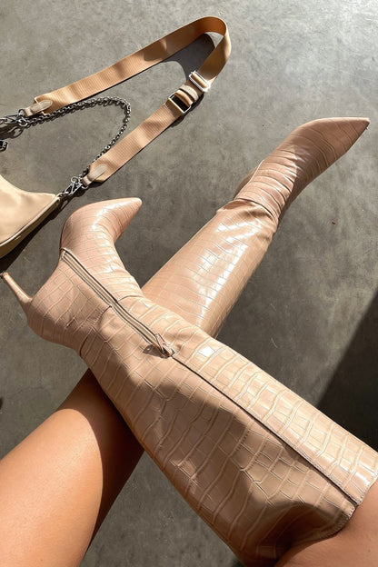 Trendy Ankle High Leather Boots