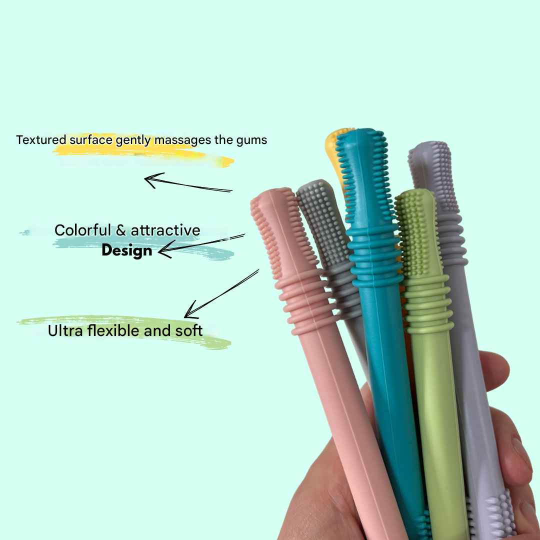 Soothing Teething Tube for First Teeth - ChewyCalm-Pink-Nora Luxe