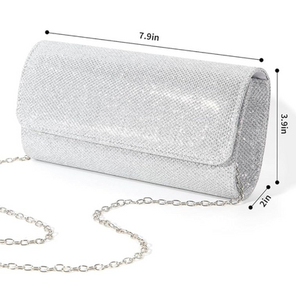 Sparkle Clutch – Ramona-Silver-Nora Luxe