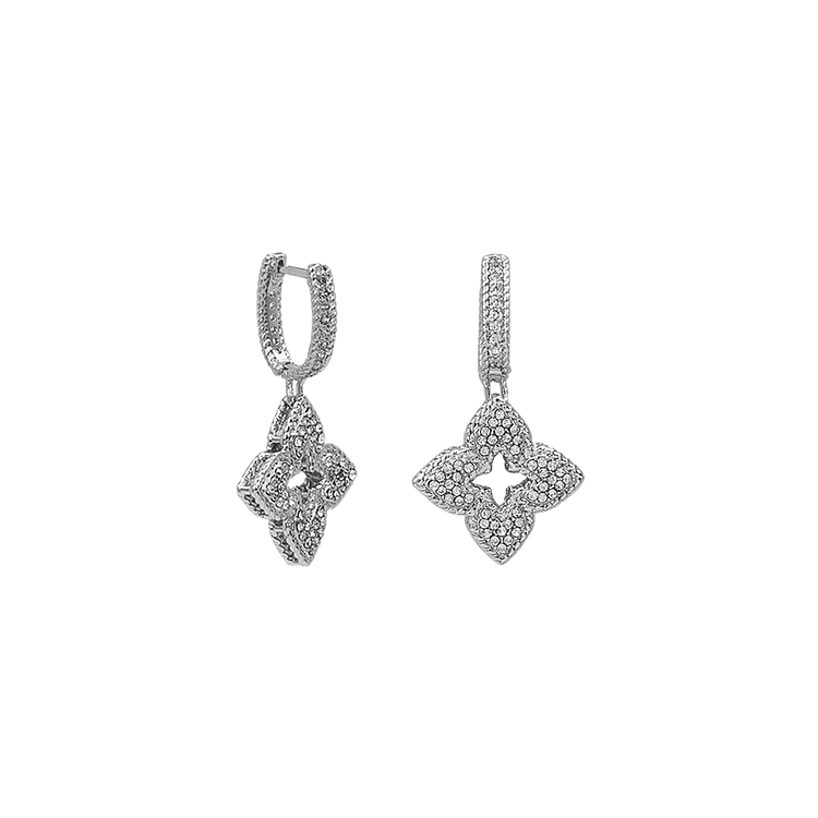 Shiny Floral Stud Earrings - Pexav