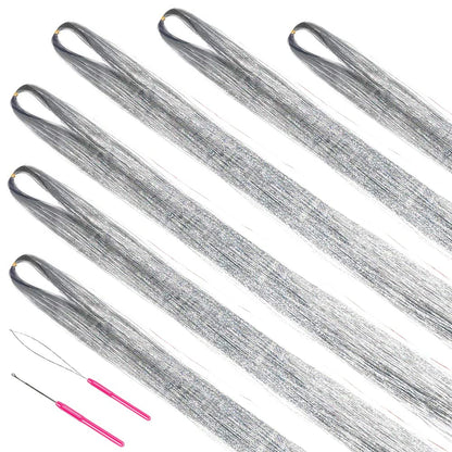 Sparkling Hair Tinsel Kit – Strands of Glitter-Gold-Nora Luxe