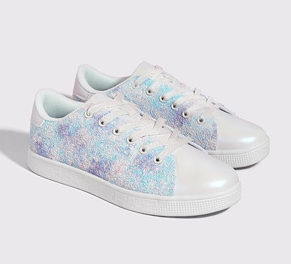 Sparkling Lace-Up Fashion Ladies Sneakers - Xenia-Gold-3.0-Nora Luxe