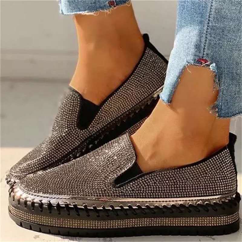 Sparkling ladies' loafers with comfort sole – Teyla-Black-3-Nora Luxe
