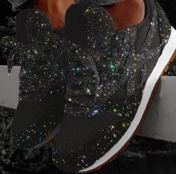 Sparkling ladies' sneakers with sporty comfort – Leona-Black-5.5-Nora Luxe