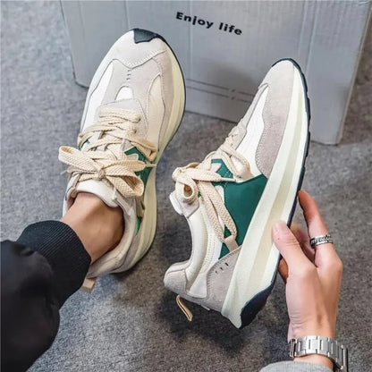 Sporty Elastic Men's Sneakers - Lars-6-Green-Nora Luxe