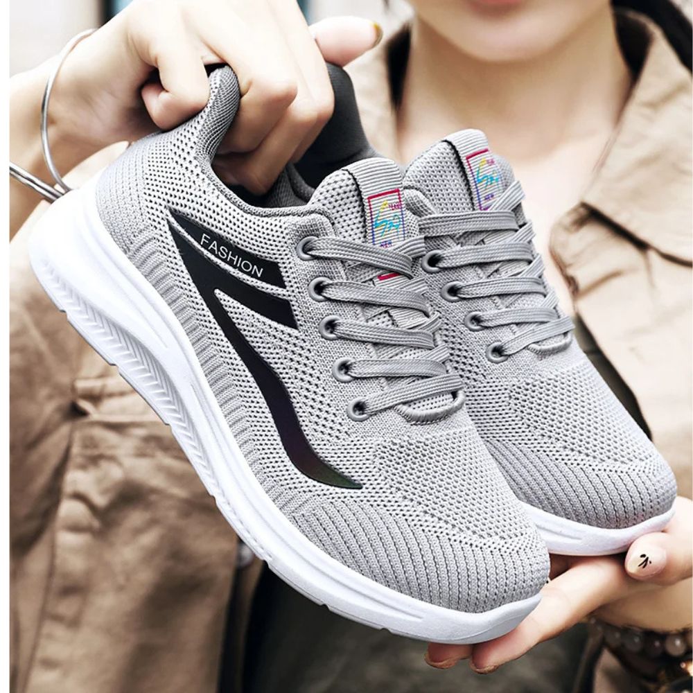 Sporty Orthopaedic Women's Walking Shoes - FitWalk-3.5-Black-Nora Luxe