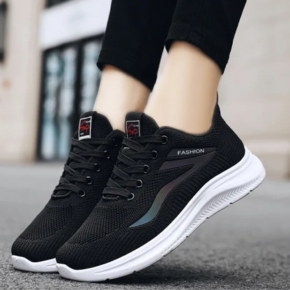 Sporty Orthopaedic Women's Walking Shoes - FitWalk-3.5-Black-Nora Luxe