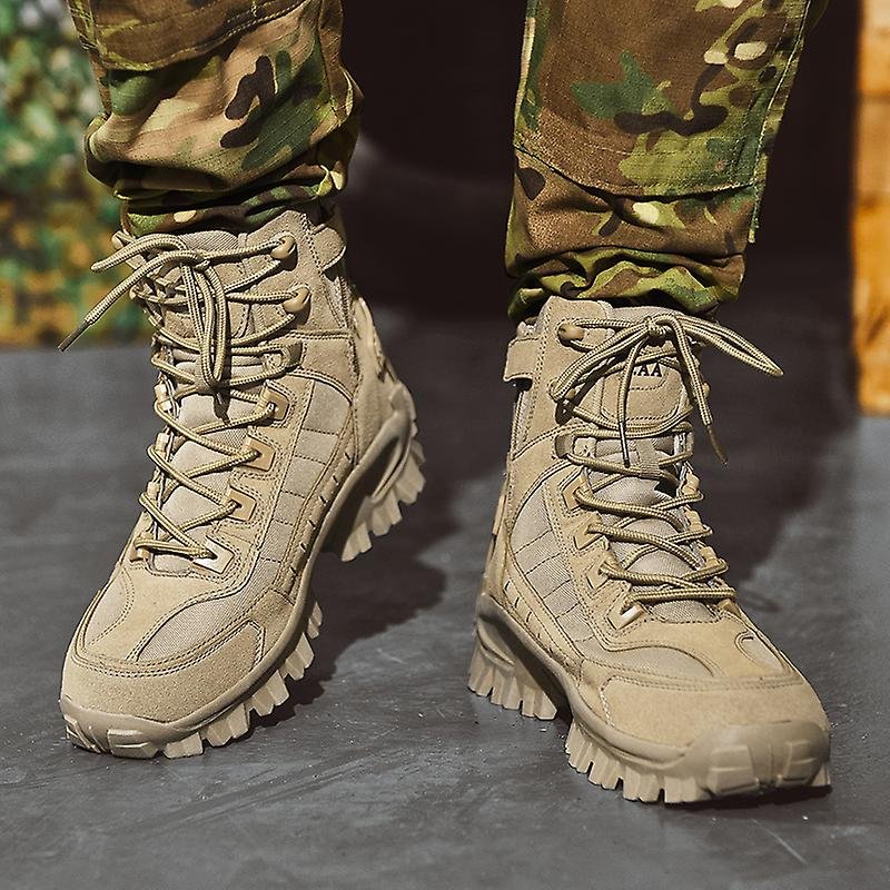 Men's Tactical Boots with Ankle Support and Grip Sole