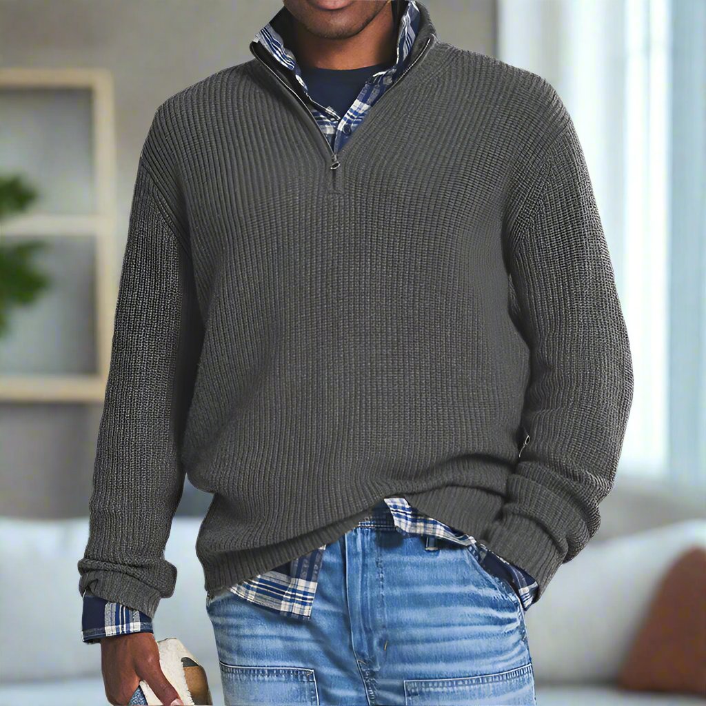 Casual Men's Long Sleeve Knit Sweater - Nocini