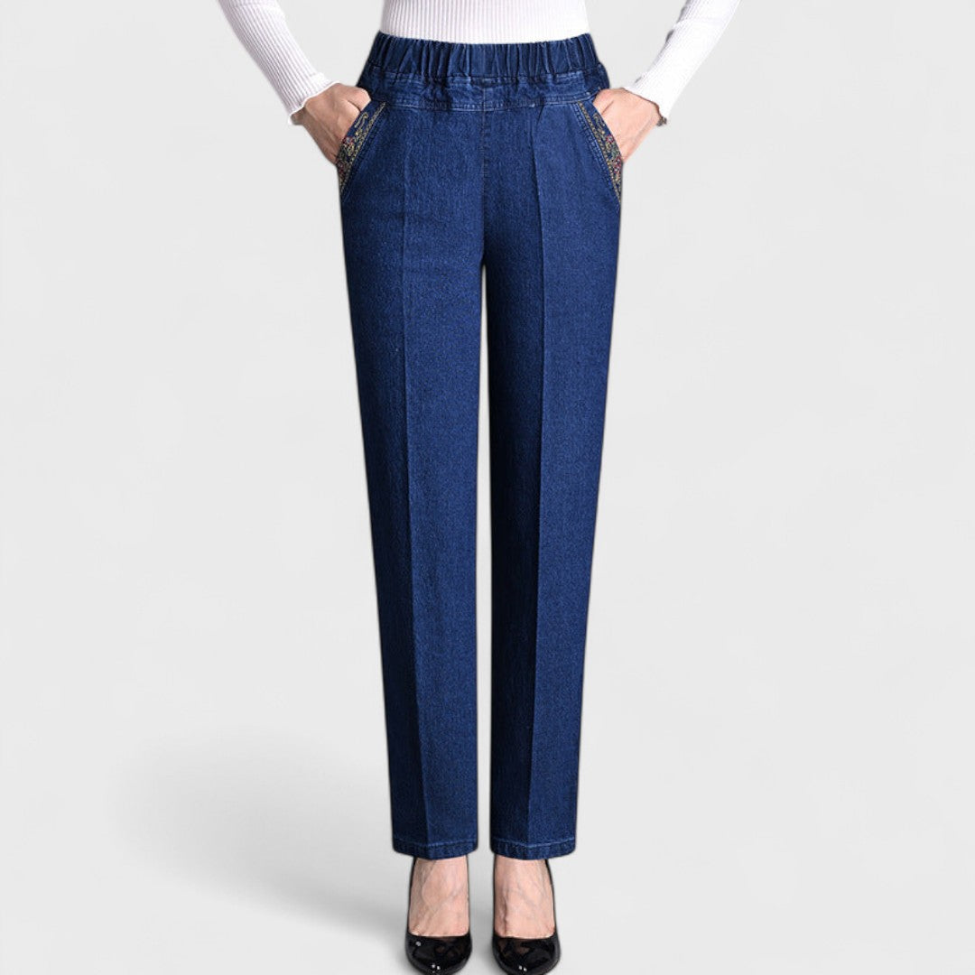 Comfortable Women's Slim Fit Elastic Waist Jeans