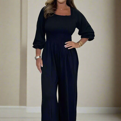 Relaxed Fit Women's Jumpsuit with Long Sleeves
