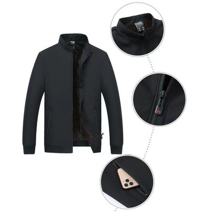 Warm Men's High Neck Zip Jacket