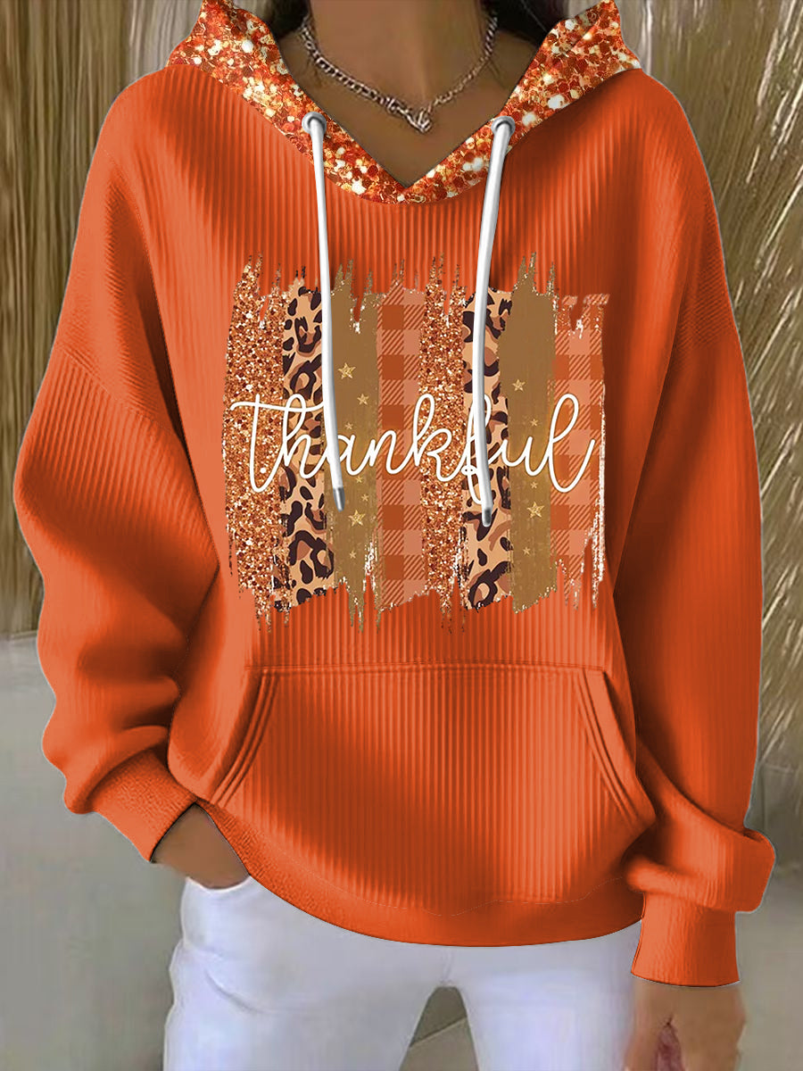 Soft Glitter Winter Hooded Sweatshirt - Olytrend
