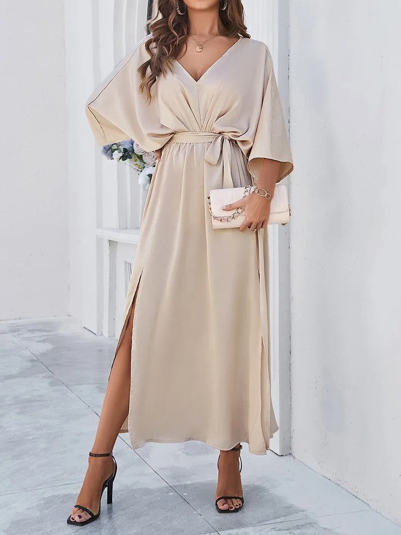 Lightweight V-neck Summer Dress - Pexav
