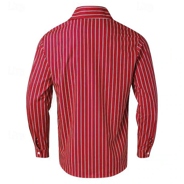 Classic Casual Stripe Dress Shirt