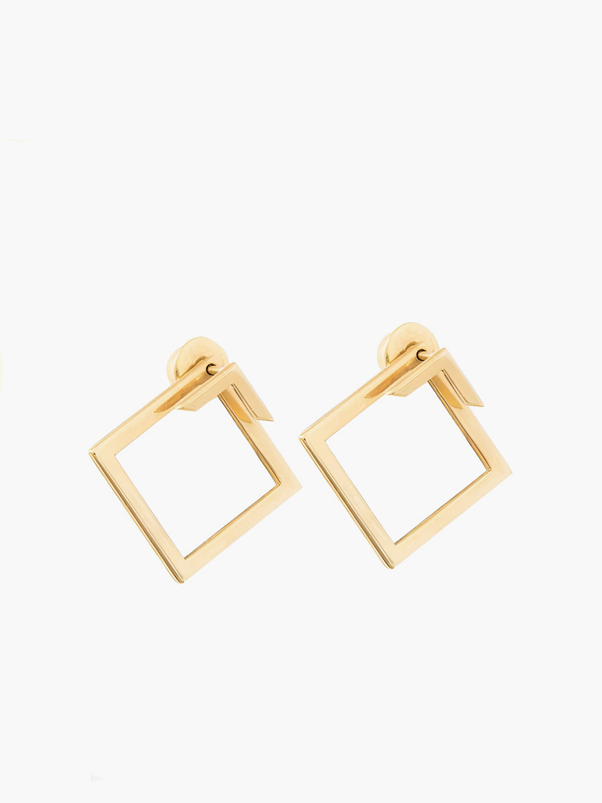 Edgy Metallic Cube Earrings