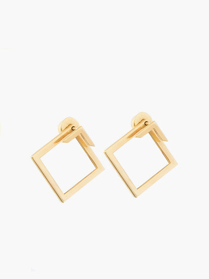 Edgy Metallic Cube Earrings