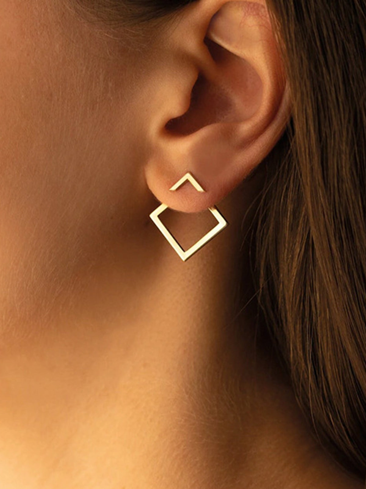 Edgy Metallic Cube Earrings - Pexav