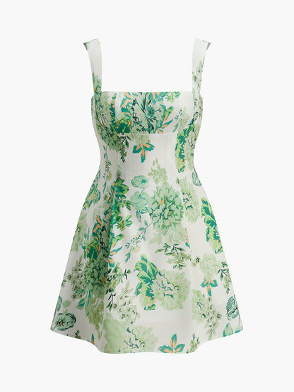 Elegant Open Back Floral Summer Dress - Pexav