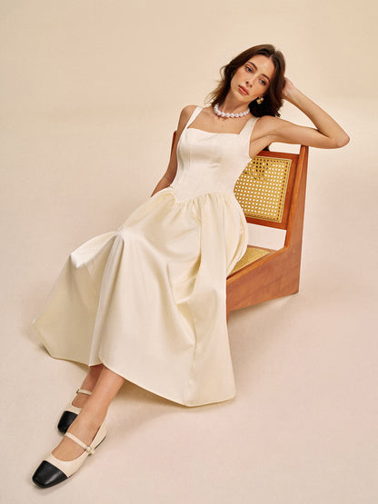 Feminine Ruffled V Neck Dress