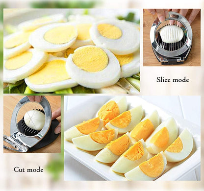 Stainless Steel Egg Slicer – 3 Cutting Styles for Quick Preparation!-Nora Luxe