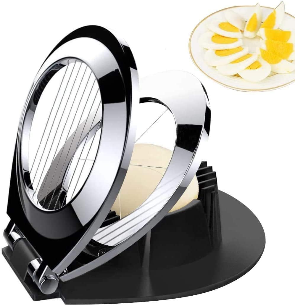 Stainless Steel Egg Slicer – 3 Cutting Styles for Quick Preparation!-Nora Luxe