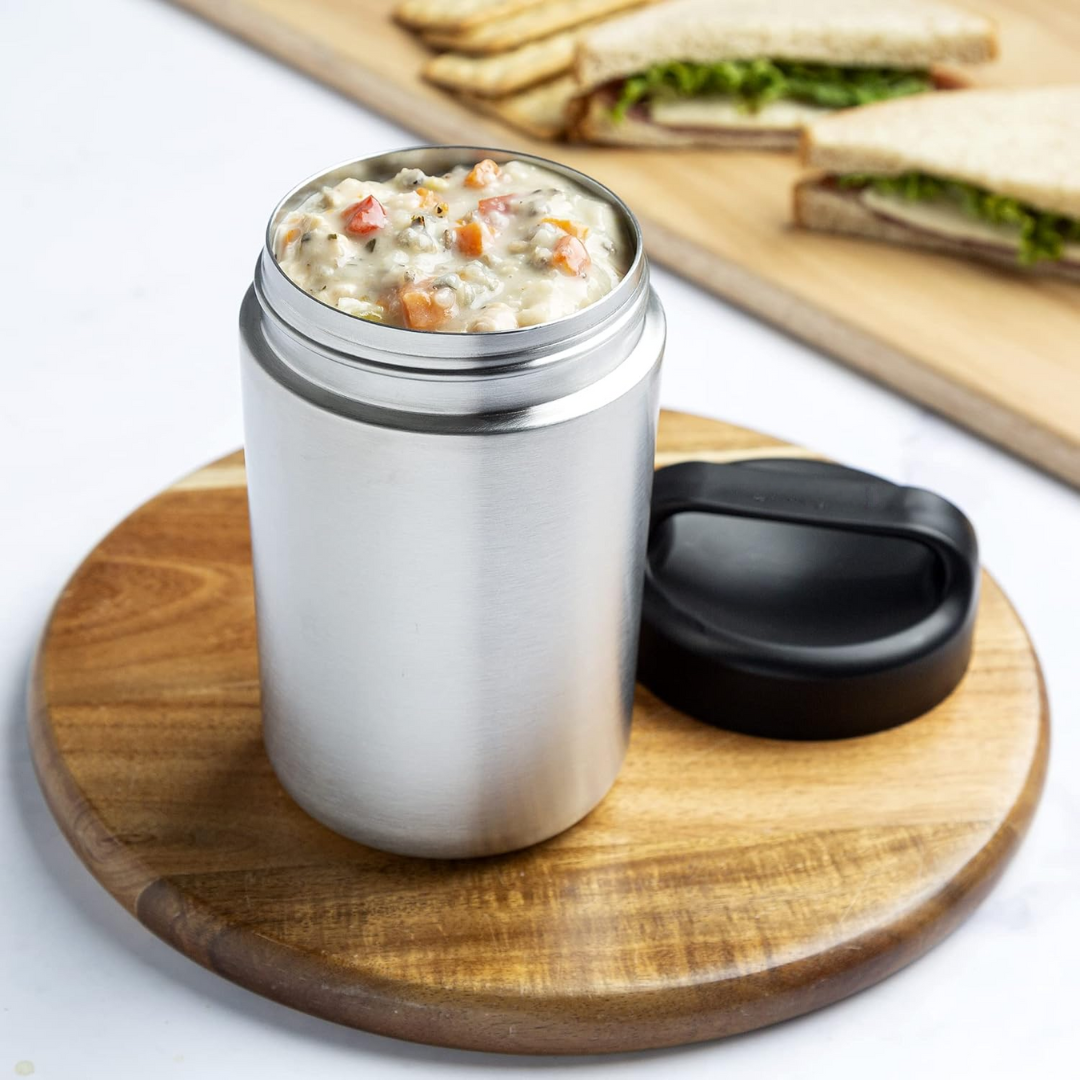 Stainless Steel Food Warmer Container with Handle - WarmCarry-Grey-Nora Luxe
