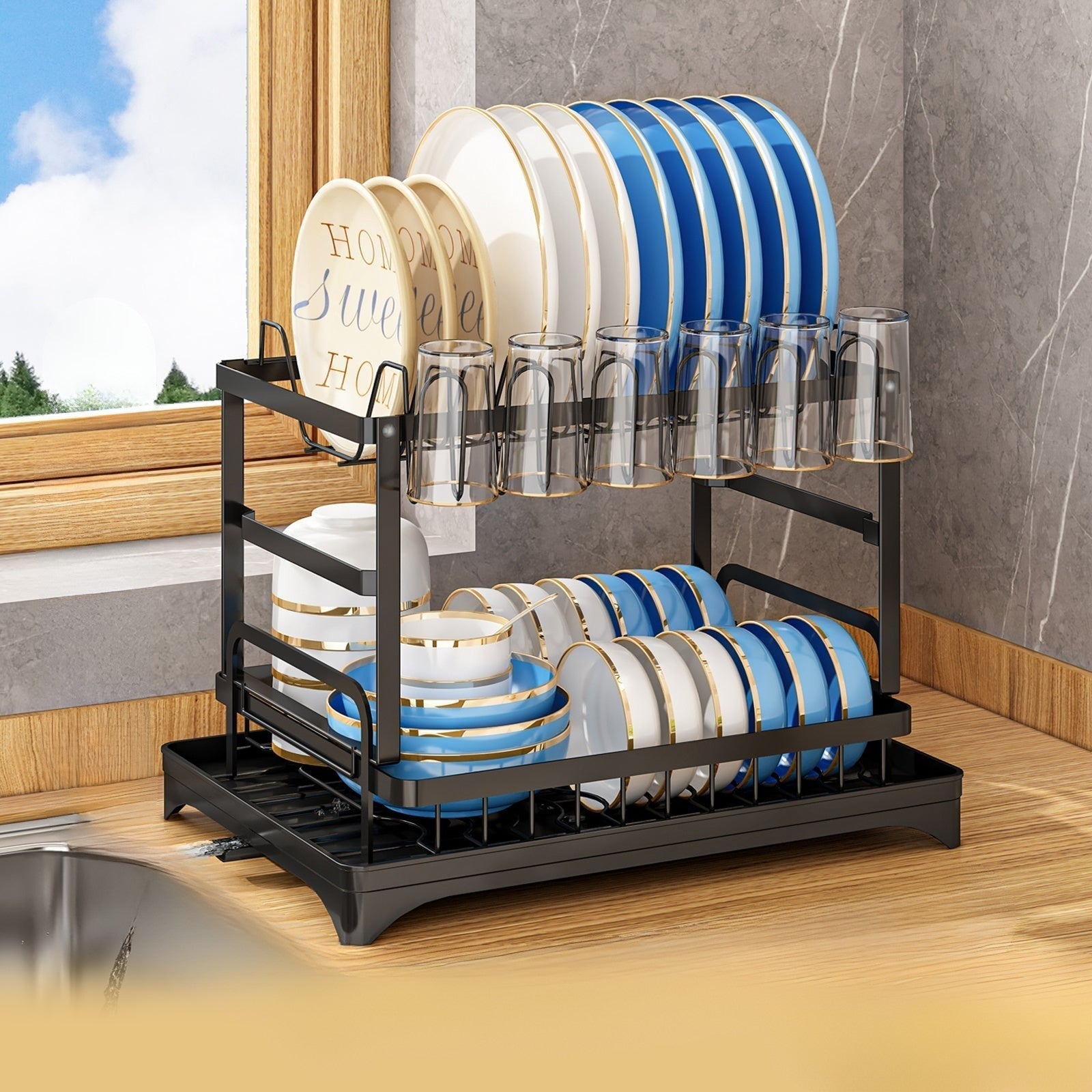 Stainless Steel Kitchen Drainer - Livano-Black B-Nora Luxe